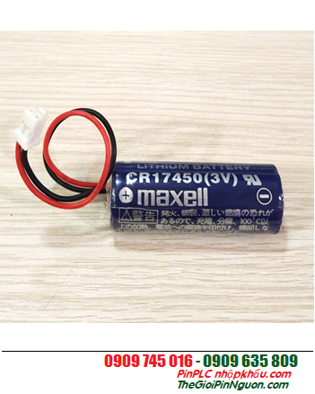 Maxell CR17450 (Zắc nâu PLC); Pin nuôi nguồn PLC Maxell CR17450 lithium 3v 2600mAh, Xuất xứ NHẬT